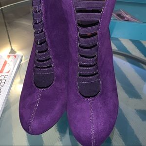 Purple Suede Bootie